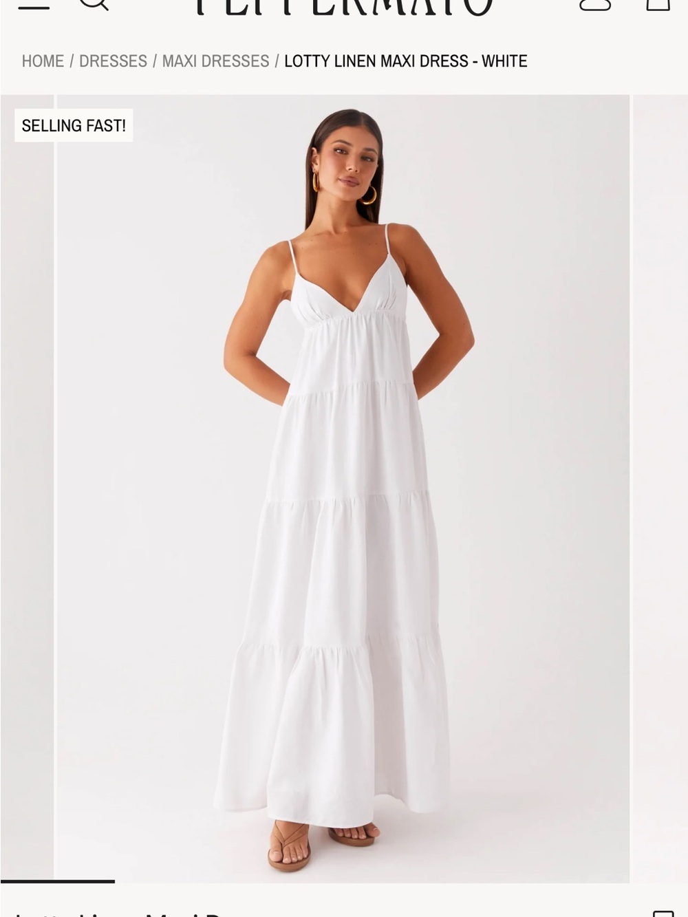 Peppermayo Lotty Linen Maxi Dress - White